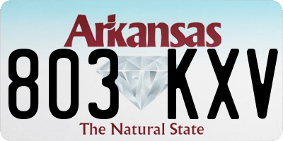 AR license plate 803KXV