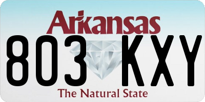 AR license plate 803KXY