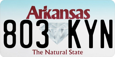 AR license plate 803KYN