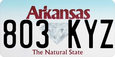 AR license plate 803KYZ