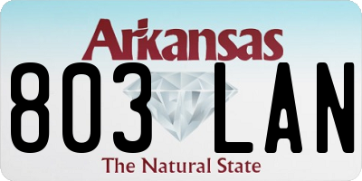 AR license plate 803LAN