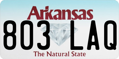 AR license plate 803LAQ