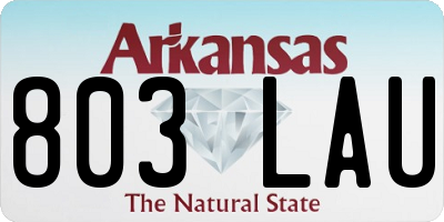 AR license plate 803LAU