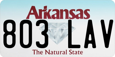AR license plate 803LAV