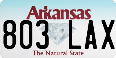 AR license plate 803LAX