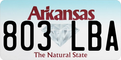 AR license plate 803LBA