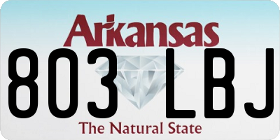 AR license plate 803LBJ