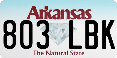 AR license plate 803LBK