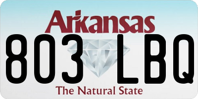 AR license plate 803LBQ