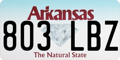 AR license plate 803LBZ