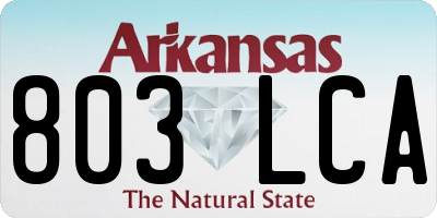 AR license plate 803LCA