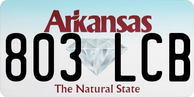AR license plate 803LCB