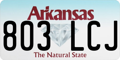 AR license plate 803LCJ
