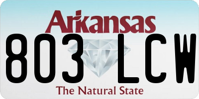 AR license plate 803LCW