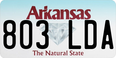 AR license plate 803LDA
