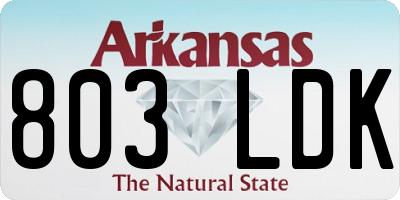 AR license plate 803LDK