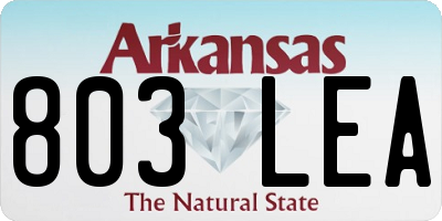 AR license plate 803LEA