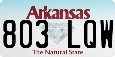 AR license plate 803LQW