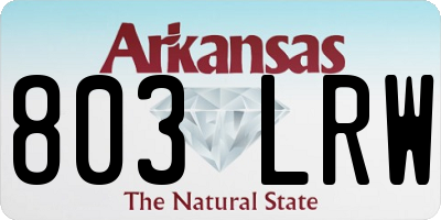 AR license plate 803LRW