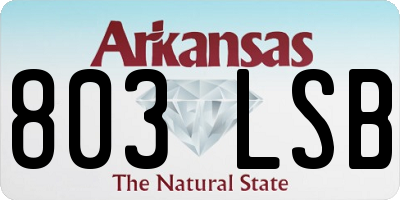 AR license plate 803LSB