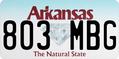 AR license plate 803MBG