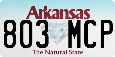 AR license plate 803MCP