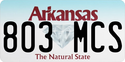 AR license plate 803MCS
