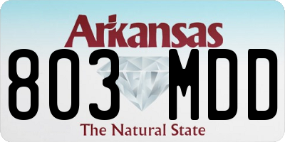 AR license plate 803MDD