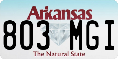 AR license plate 803MGI