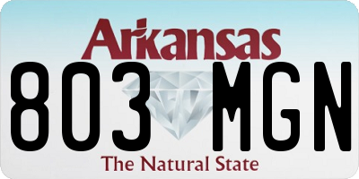 AR license plate 803MGN