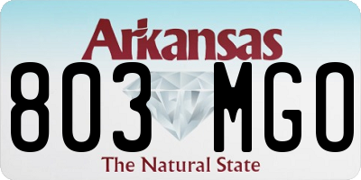 AR license plate 803MGO