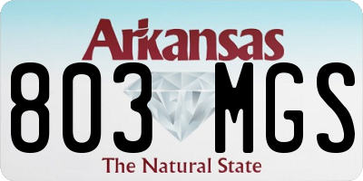 AR license plate 803MGS