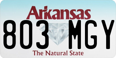 AR license plate 803MGY