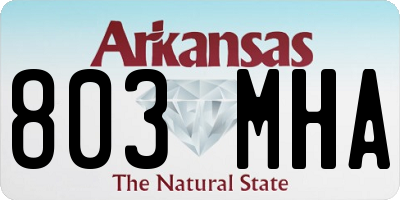 AR license plate 803MHA