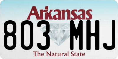 AR license plate 803MHJ