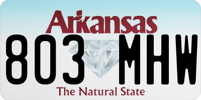 AR license plate 803MHW