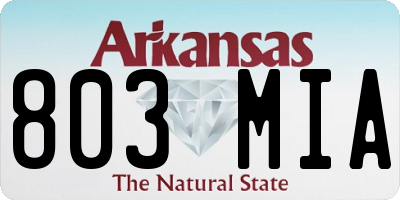 AR license plate 803MIA