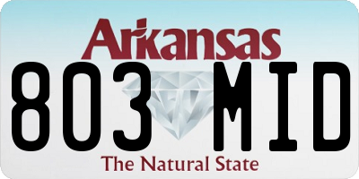 AR license plate 803MID