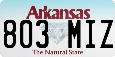 AR license plate 803MIZ