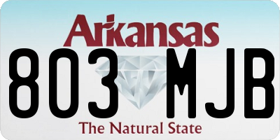 AR license plate 803MJB