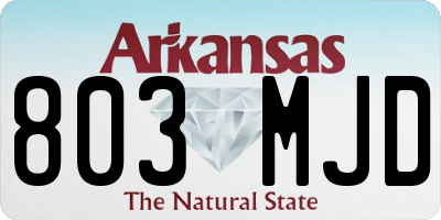AR license plate 803MJD
