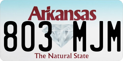 AR license plate 803MJM