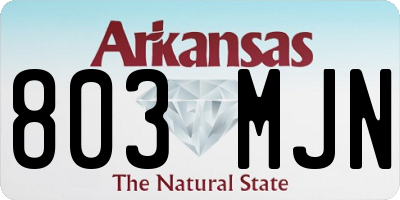 AR license plate 803MJN