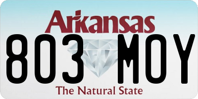 AR license plate 803MOY