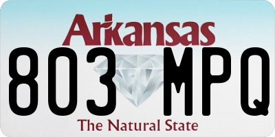 AR license plate 803MPQ