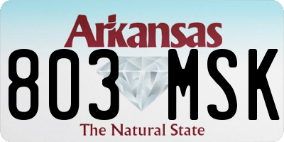AR license plate 803MSK