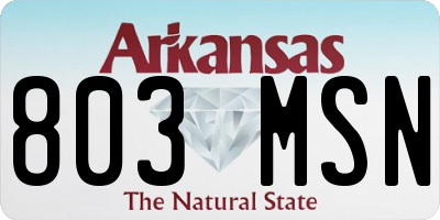 AR license plate 803MSN