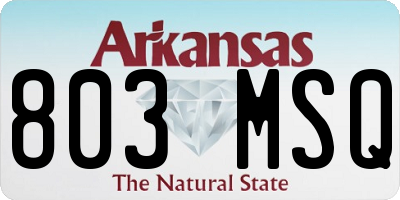 AR license plate 803MSQ