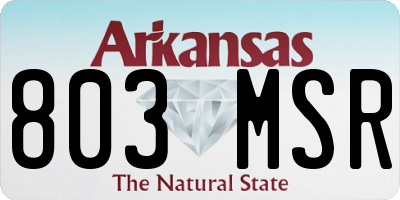 AR license plate 803MSR