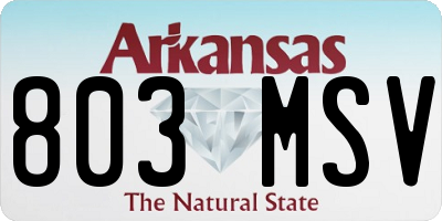 AR license plate 803MSV